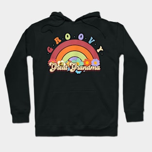 Groovy Great Grandma Rainbow Family Birthday Party Hoodie